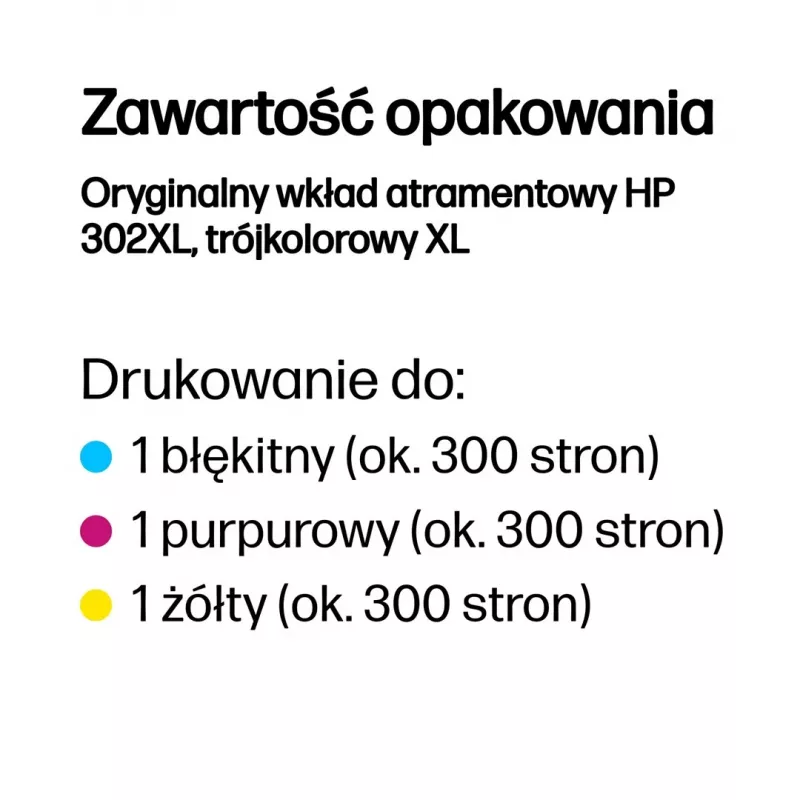 HP 302XL didelės talpos trijų spalvų Originali rašalo kasetė