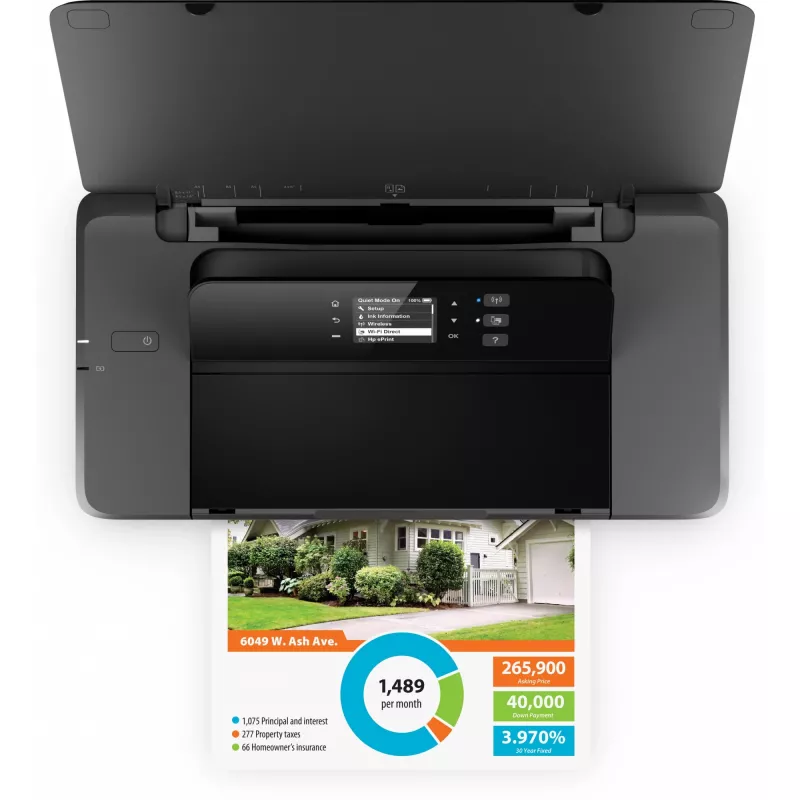 HP Officejet 200 nešiojamasis spausdintuvas, spalvotas rašalinis, A4, 1200x1200 dpi, 20 ppm vienspalvis, 19 ppm spalvotas, 50 lapų, USB, Wi-Fi