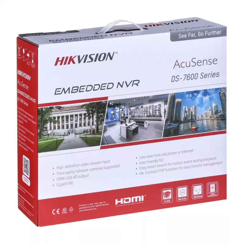 Tinklo vaizdo registratorius Hikvision DS-7608NXI-K1/8P(D) — 8 kanalų NVR su 8 PoE prievadais ir 4K palaikymu