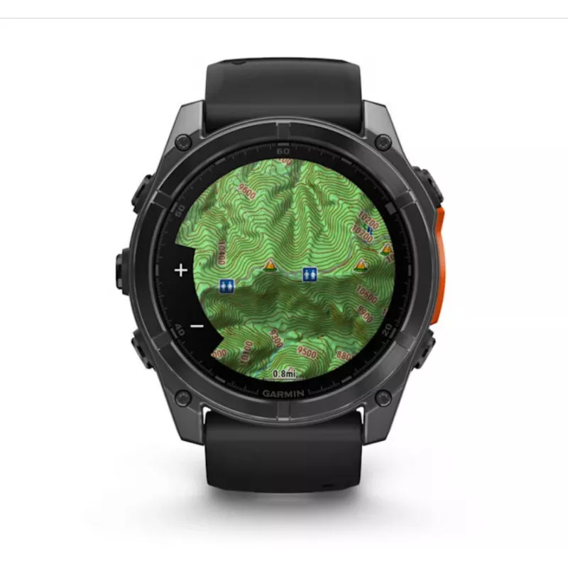 Garmin fēnix® 8 3,56 cm (1,4″) AMOLED 51 mm skaitmeninis 454 x 454 pikselių jutiklinis ekranas Titanis Wi-Fi GPS (palydovinis)