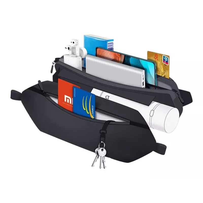 Juosmens krepšys Xiaomi Sports Fanny Pack Fabric Leatherette Juoda 2.25L Unisex