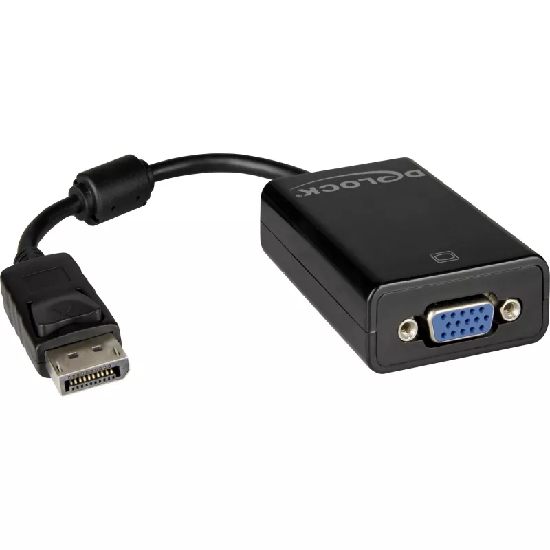 DeLOCK 61848 vaizdo kabelio adapteris 0,125 m VGA (D-Sub) DisplayPort juodas