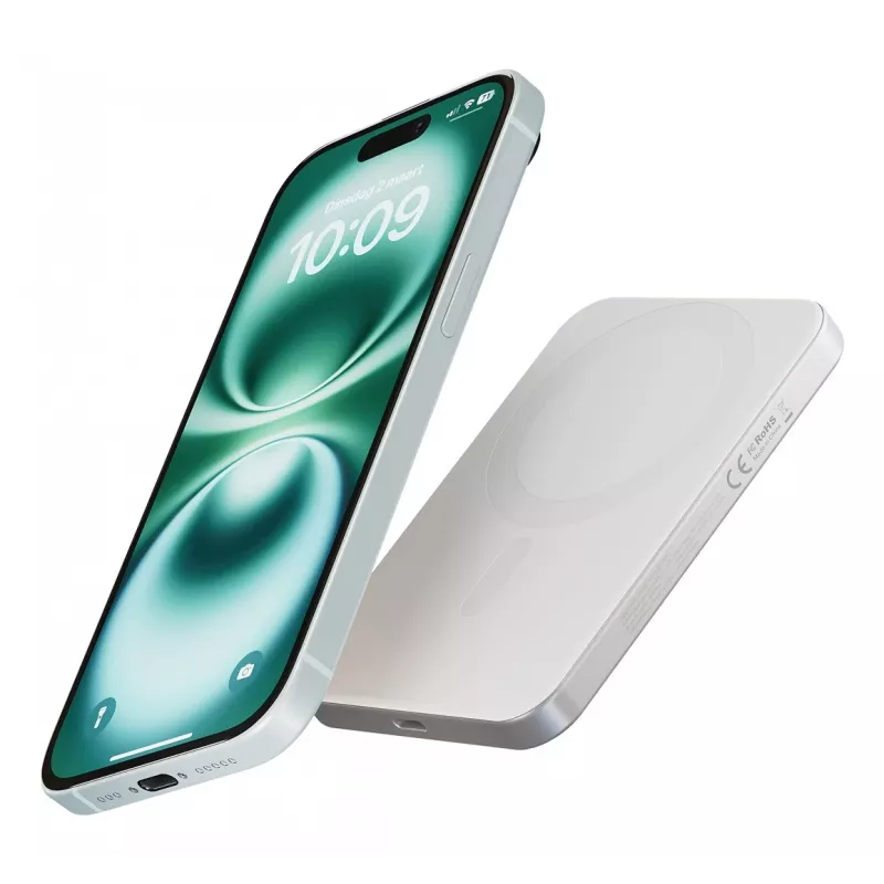 ZENS Pro 1 plonas 5000 mAh belaidis įkroviklis baltas
