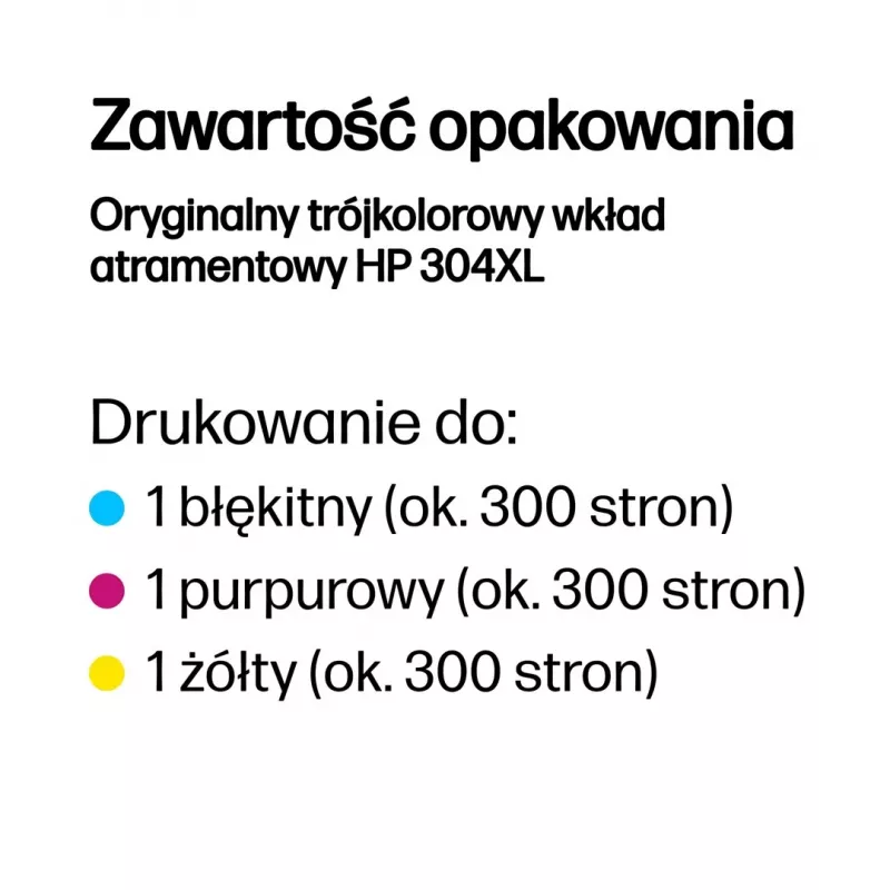 HP 304XL Tri-color Originali rašalo kasetė