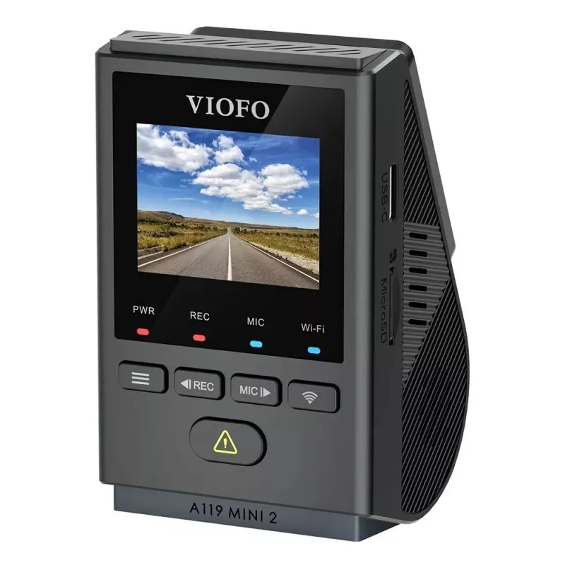 Vaizdo registratorius VIOFO A119 MINI 2-G GPS – 1 kanalo Quad HD 2560×1440, Sony STARVIS 2 IMX675, 60 fps, 140° F1.6, GPS, Wi‑Fi, dviejų dažnių, stovėjimo režimas