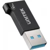 Unitek USB-C į USB-A adapteris A1049ABK01 — juodas, kompaktiškas adapteris USB-C (moteriška) į USB-A (vyriška)