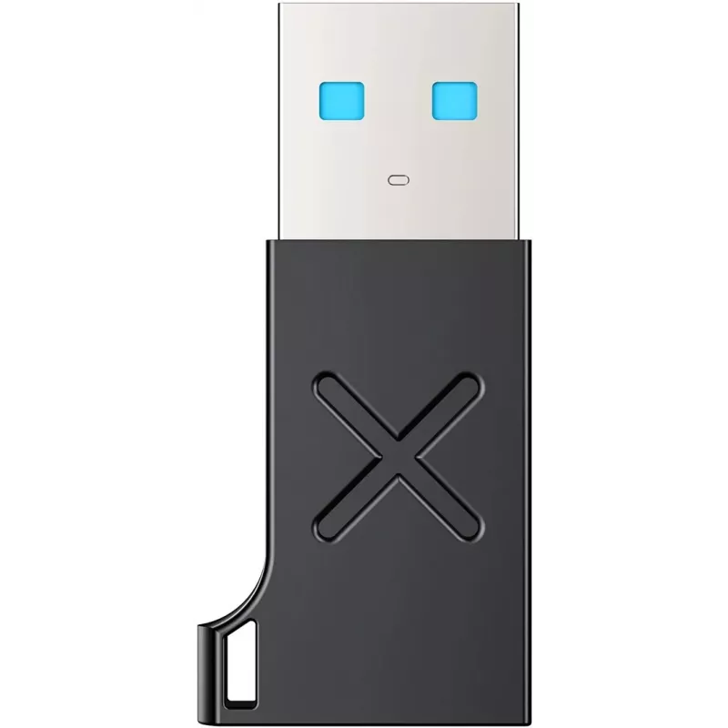 Unitek USB-C į USB-A adapteris A1049ABK01 — juodas, kompaktiškas adapteris USB-C (moteriška) į USB-A (vyriška)