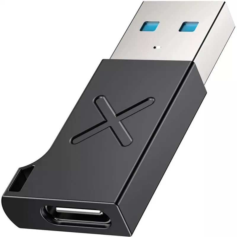Unitek USB-C į USB-A adapteris A1049ABK01 — juodas, kompaktiškas adapteris USB-C (moteriška) į USB-A (vyriška)