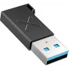 Unitek USB-C į USB-A adapteris A1049ABK01 — juodas, kompaktiškas adapteris USB-C (moteriška) į USB-A (vyriška)