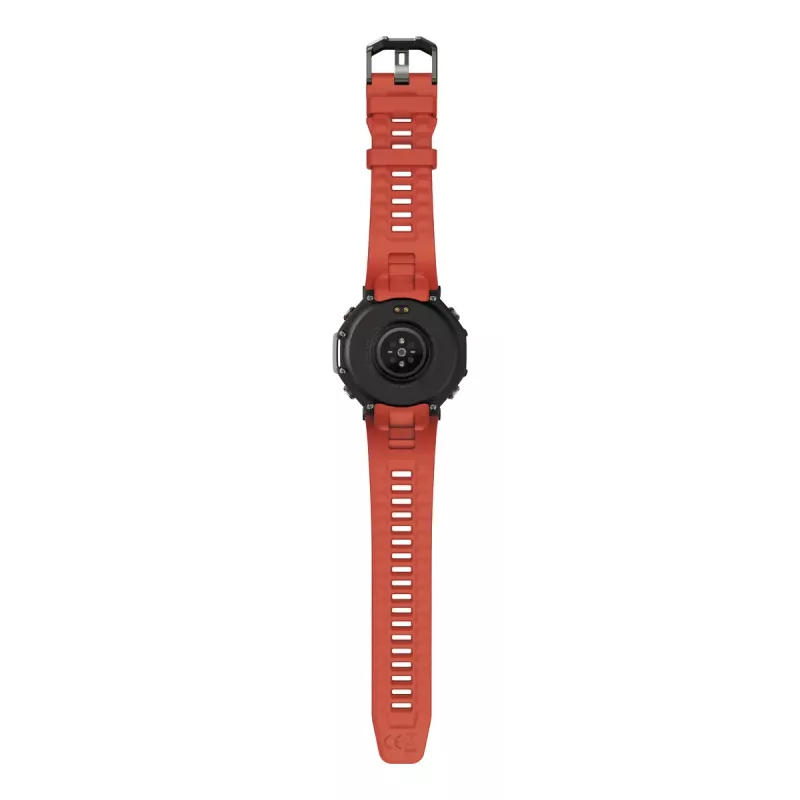 Išmanusis laikrodis Amazfit T-Rex 3 Lava — 1,5 colio AMOLED, 480×480, GPS, 700 mAh, 32 GB, nerūdijančio plieno korpusas, silikoninis dirželis