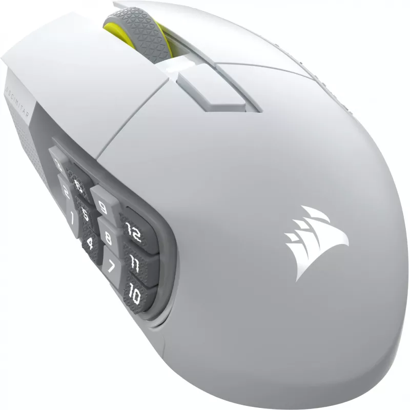 Corsair Scimitar Elite Wireless SE pelė, žaidimams, dešiniarankiams, RF, belaidė, Bluetooth, 33000 DPI