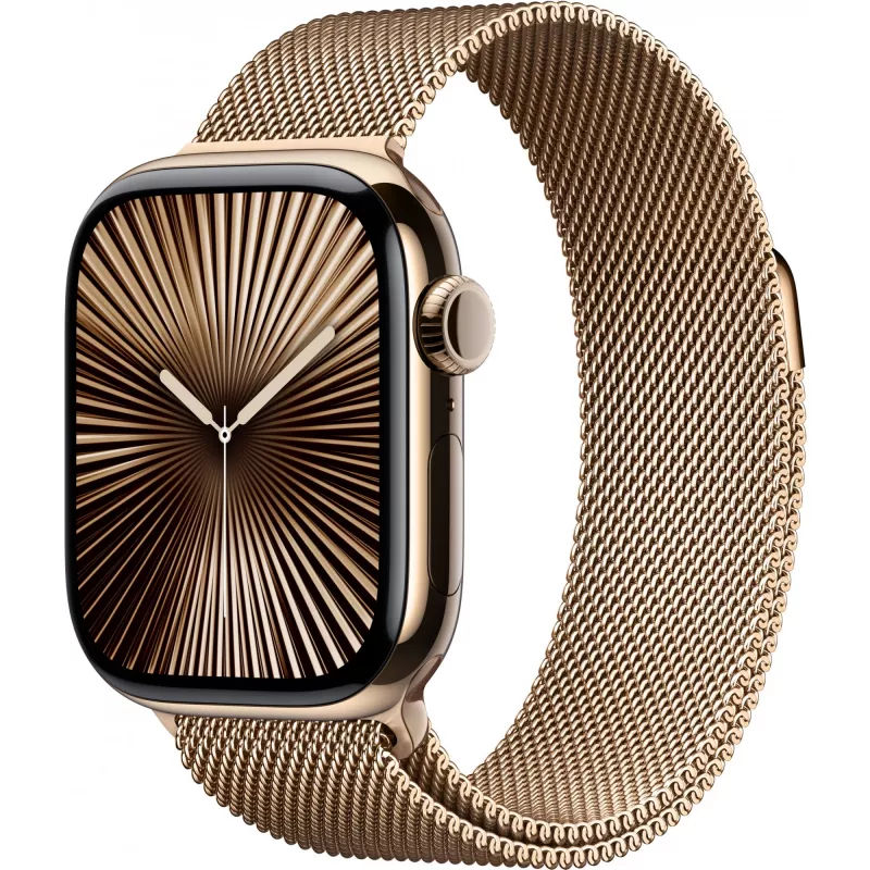 APPLE Watch Series 10 GPS + Cellular 42mm auksinis titano korpusas su auksine milanietiška apyranke