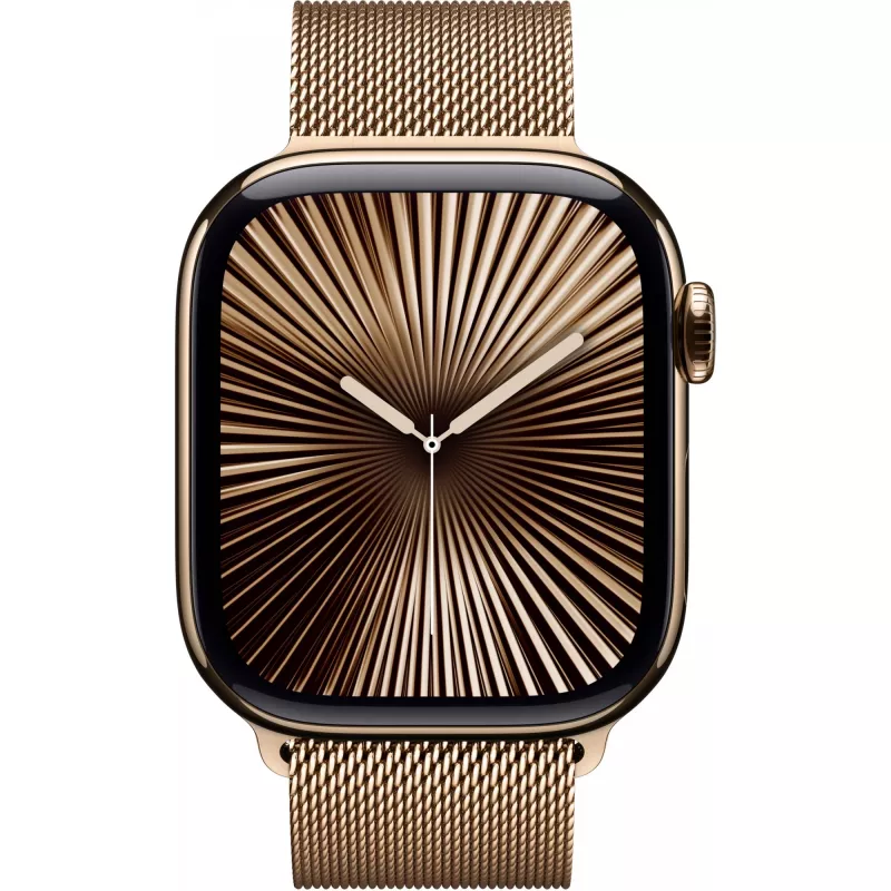 APPLE Watch Series 10 GPS + Cellular 42mm auksinis titano korpusas su auksine milanietiška apyranke
