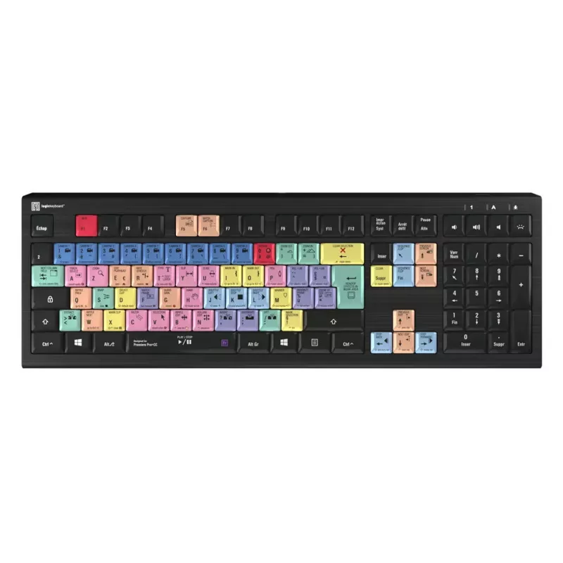 Logickeyboard Adobe Premiere Pro CC ASTRA 2 apšviesta klaviatūra, prancūzų kalba (LKB-PPROCC-A2PC-FR)