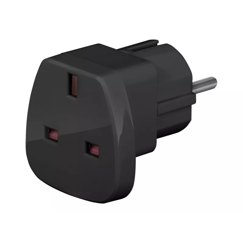 Wentronic Goobay kelioninis adapteris, juodas - UK lizdo > F tipo (F tipo, CEE 7/7) (94271)