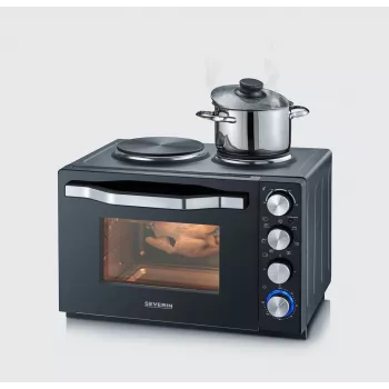 Severin TO 2073 XXL skrudintuvas-or-kaitlentė 60 l 2200 W juoda grotelės