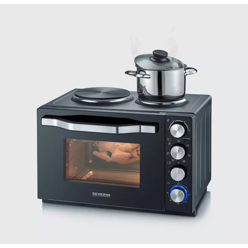 Severin TO 2073 XXL skrudintuvas-or-kaitlentė 60 l 2200 W juoda grotelės