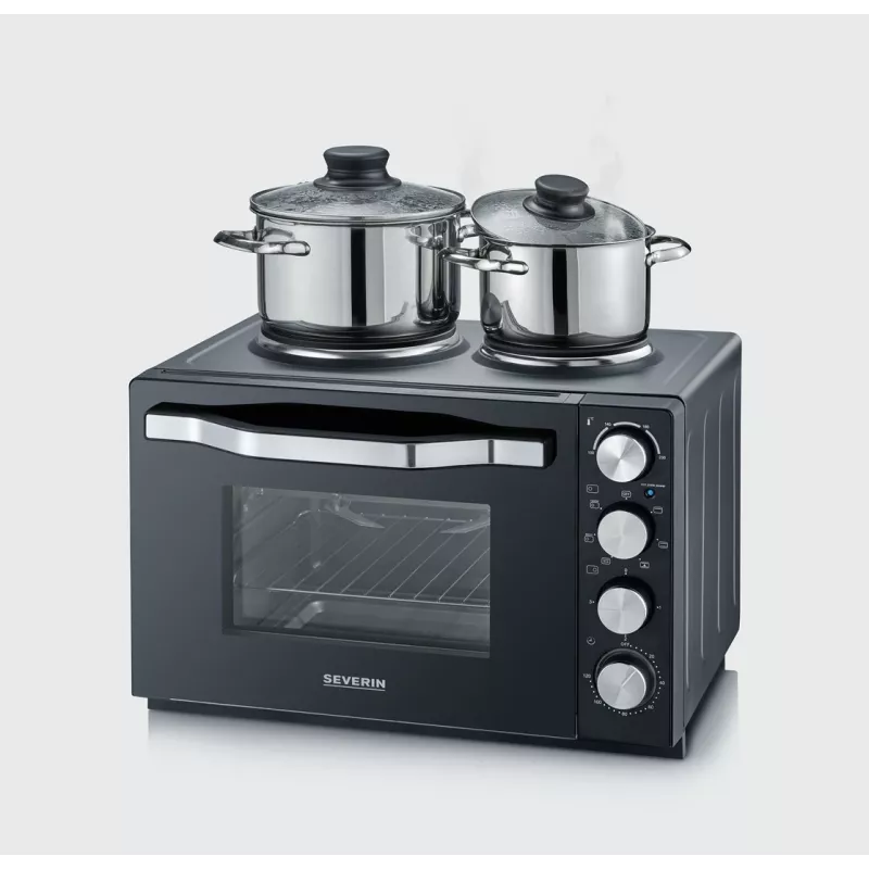 Severin TO 2073 XXL skrudintuvas-or-kaitlentė 60 l 2200 W juoda grotelės