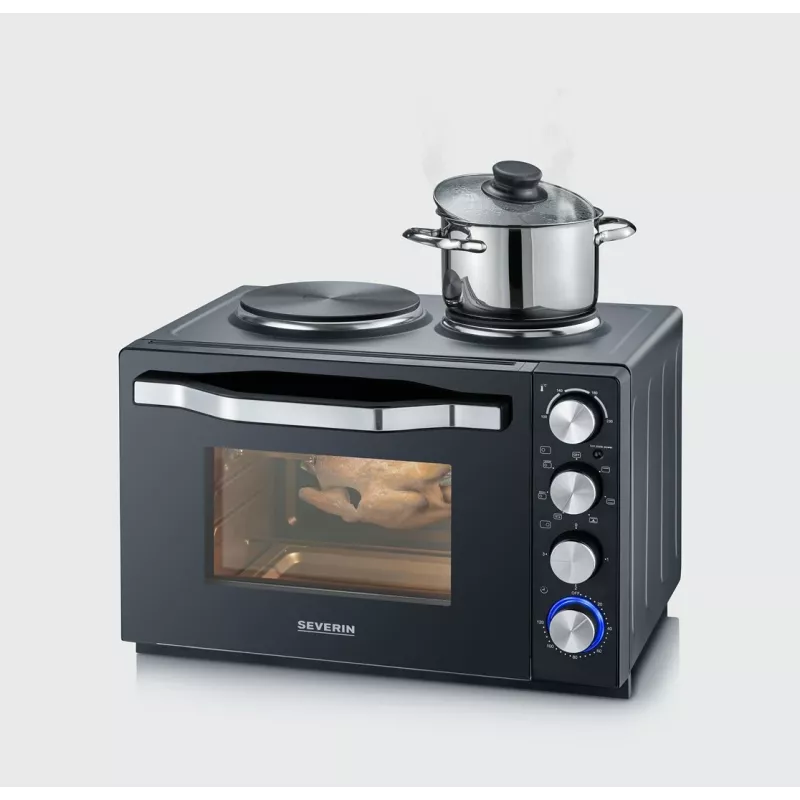 Severin TO 2073 XXL skrudintuvas-or-kaitlentė 60 l 2200 W juoda grotelės