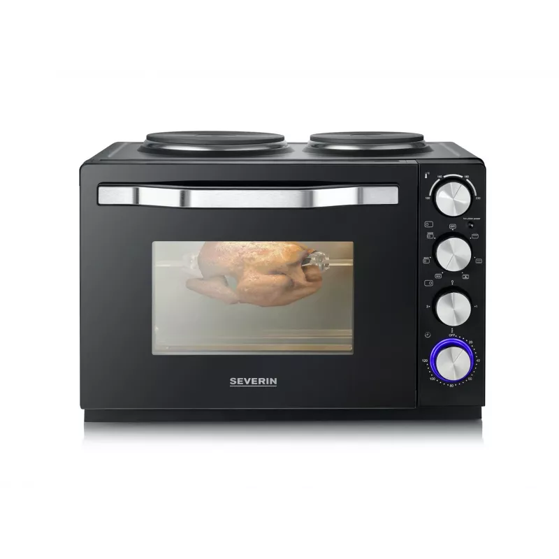 Severin TO 2073 XXL skrudintuvas-or-kaitlentė 60 l 2200 W juoda grotelės