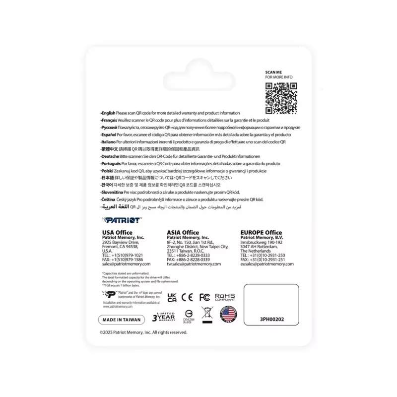 USB atmintinė PATRIOT PS256GT560DS5D 256GB USB 3.2 (USB-A/USB-C) pasukama, sidabrinė, 120 MB/s