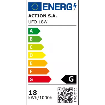 Lubinis šviestuvas ActiveJet AJE-UFO 18W LED, 4000K neutrali balta, 1400 lm, Ø32,5 cm, paviršinis montavimas, IP20