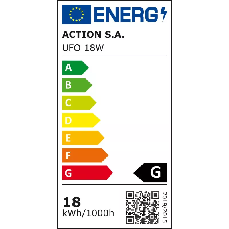 Lubinis šviestuvas ActiveJet AJE-UFO 18W LED, 4000K neutrali balta, 1400 lm, Ø32,5 cm, paviršinis montavimas, IP20