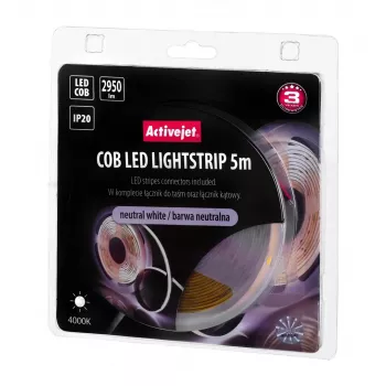 Activejet AJE-COB 5m neut juostinis šviestuvas Universalus juostinis šviestuvas Vidinis