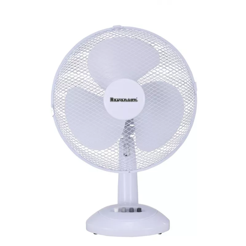 Stalinis buitinis ventiliatorius Ravanson WT-1023 — 27 cm mentė, 3 mentės, 2 greičių, 23 W, baltas