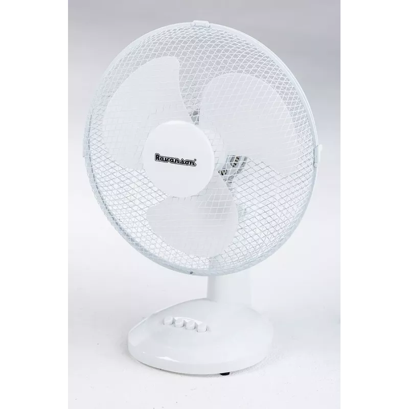 Stalinis buitinis ventiliatorius Ravanson WT-1030 — 35 cm skersmens mentės, 3 greičiai, 35 W, plastikinis korpusas, pilkas