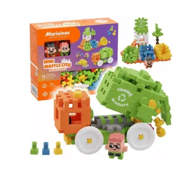 Žaisliniai konstrukciniai blokeliai Marioinex Blocks Waffle mini Šiukšliavežė 14 vnt. 903131