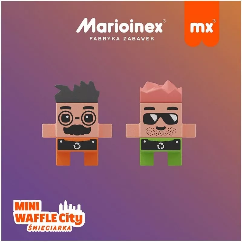 Žaisliniai konstrukciniai blokeliai Marioinex Blocks Waffle mini Šiukšliavežė 14 vnt. 903131