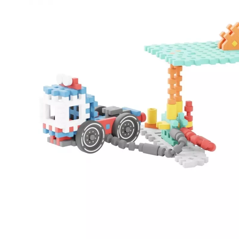 Žaislų statybinis rinkinys Marioinex Mini Waffle kaladėlės Degalinė, 148 vnt., įvairiaspalvis, amžius 6+