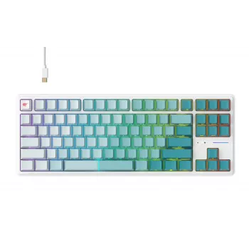 Havit KB901L žaidimų klaviatūra balta ir žalia USB laidinė RGB LED