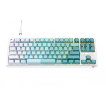 Havit KB901L žaidimų klaviatūra balta ir žalia USB laidinė RGB LED