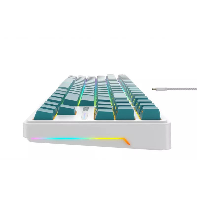 Havit KB901L žaidimų klaviatūra balta ir žalia USB laidinė RGB LED