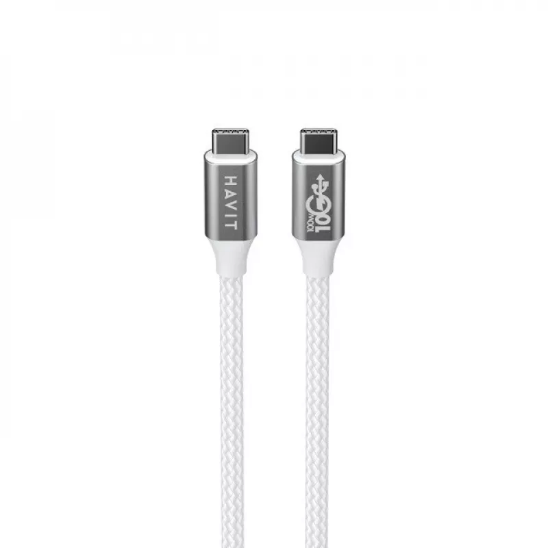 Havit CB6290 USB Type C į USB Type C laidas 1 m 10 Gbit/s Pilka Balta
