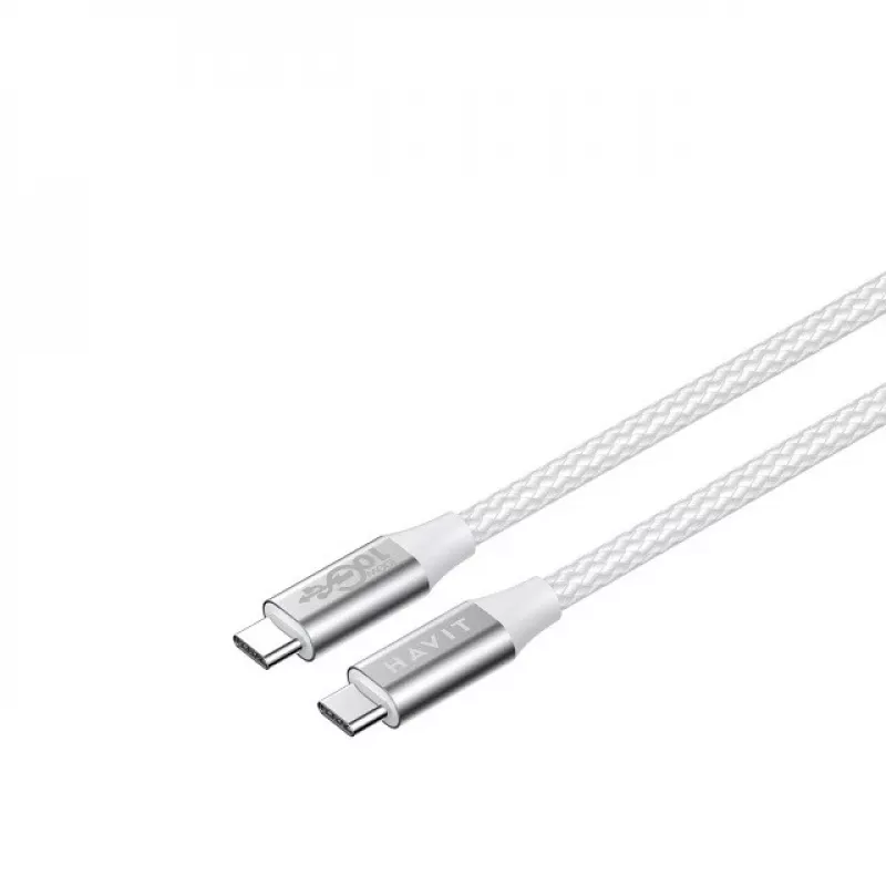 Havit CB6290 USB Type C į USB Type C laidas 1 m 10 Gbit/s Pilka Balta