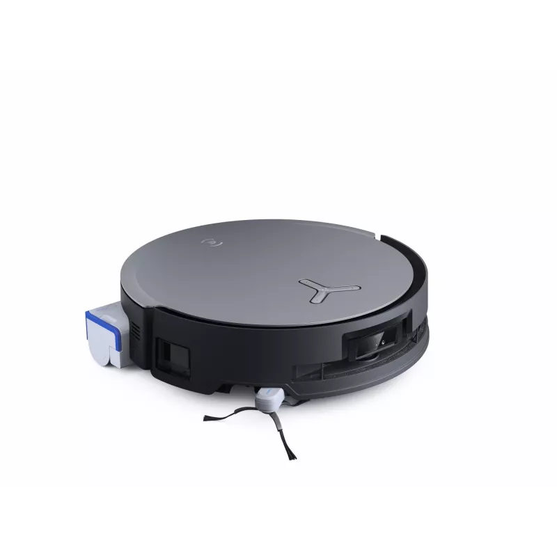 Robotinis dulkių siurblys Ecovacs Deebot X8 Omni — juoda, 5200 mAh baterija, 128 min. veikimo laikas, 0,22 l dulkių maišelis, drėgnas šveitimas, automatinė bazinė stotelė
