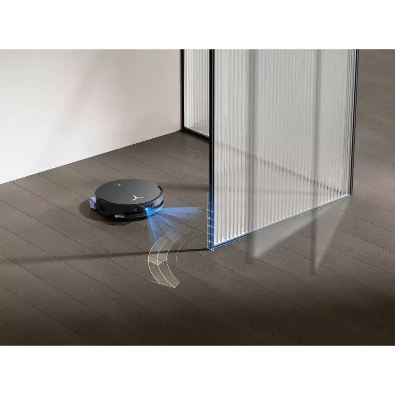 Robotinis dulkių siurblys Ecovacs Deebot X8 Omni — juoda, 5200 mAh baterija, 128 min. veikimo laikas, 0,22 l dulkių maišelis, drėgnas šveitimas, automatinė bazinė stotelė