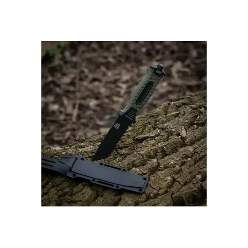 Taktinis peilis 101 INC Model 9242 fiksuota geležtė, nerūdijantis plienas 3Cr13, 120 mm geležtė, žalia rankena, makštis