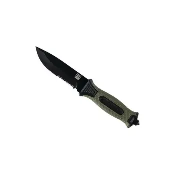 Taktinis peilis 101 INC Model 9242 fiksuota geležtė, nerūdijantis plienas 3Cr13, 120 mm geležtė, žalia rankena, makštis