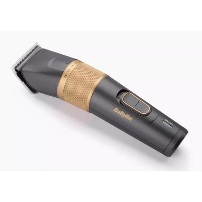 Plaukų kirpimo mašinėlė BaByliss E987E Gold Granite — įkraunama Li-Ion, 8 ilgio pakopos, 0,6 mm–28 mm, atspari vandeniui