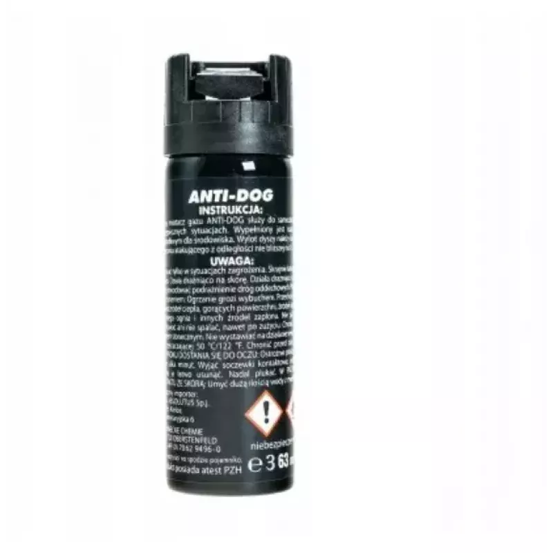 Pipirinis purškalas TW 1000 Anti-dog PEPPER-FOG 63 ml kūgis — 63 ml, 2 000 000 SHU, maks. atstumas 3 m, juodas