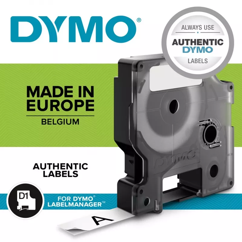 DYMO D1 Durable - juoda ant balto - 12 mm