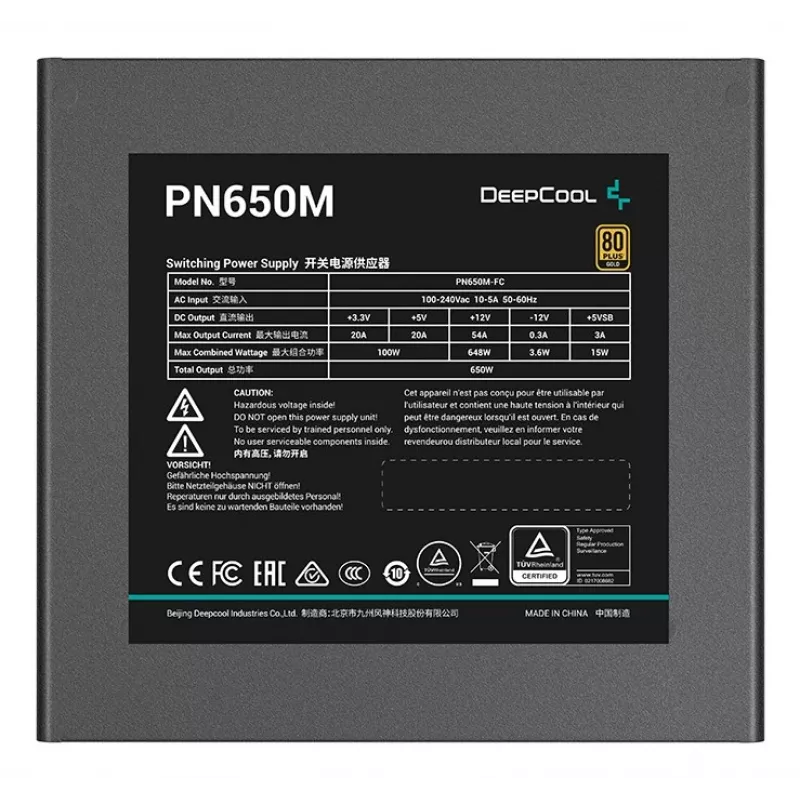 DeepCool PN650M maitinimo blokas 650 W 20+4 kontaktų ATX ATX juodas