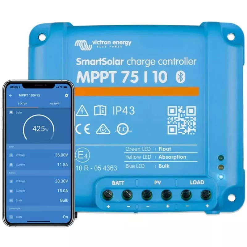 Victron Energy SmartSolar MPPT 75/10 saulės įkrovimo valdiklis 75V 10A