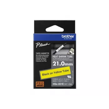 Spausdintuvo juosta Brother HSE-651E Juoda 2.1 cm x 1.5 m