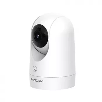 IP apsaugos kamera Foscam R8M Balta — 8 MP 4K (3840×2160), 2.8 mm stiklinis objektyvas, 350° horizontaliai / 150° vertikaliai, 2.4G/5G Wi‑Fi, microSD iki 256GB