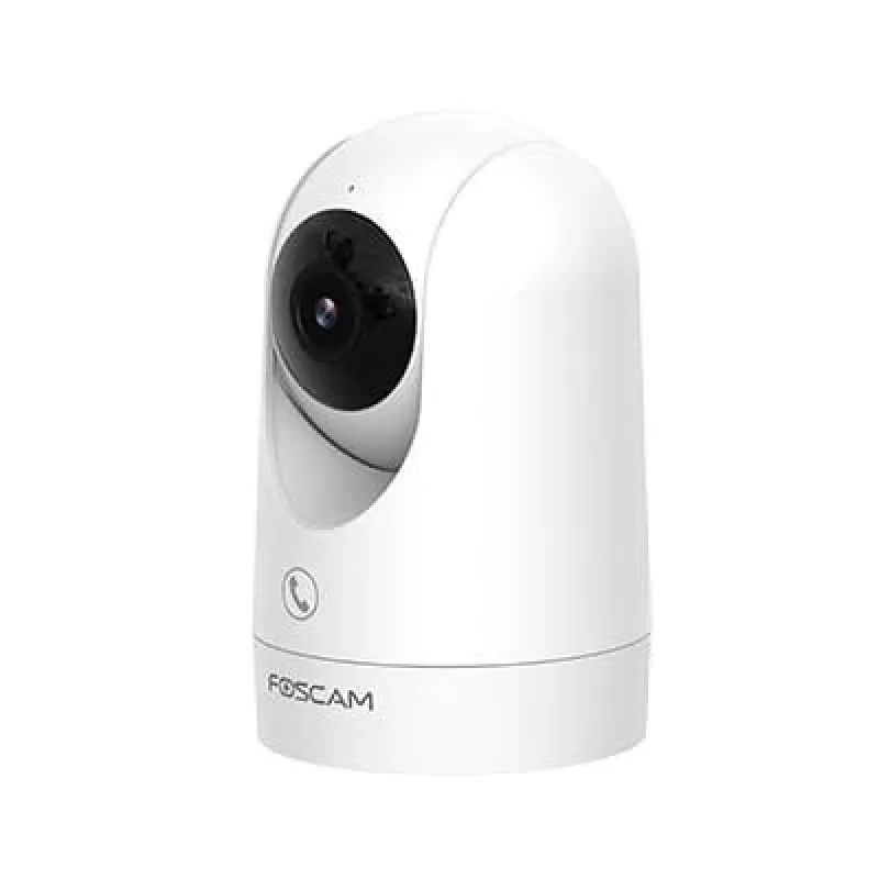 IP apsaugos kamera Foscam R8M Balta — 8 MP 4K (3840×2160), 2.8 mm stiklinis objektyvas, 350° horizontaliai / 150° vertikaliai, 2.4G/5G Wi‑Fi, microSD iki 256GB